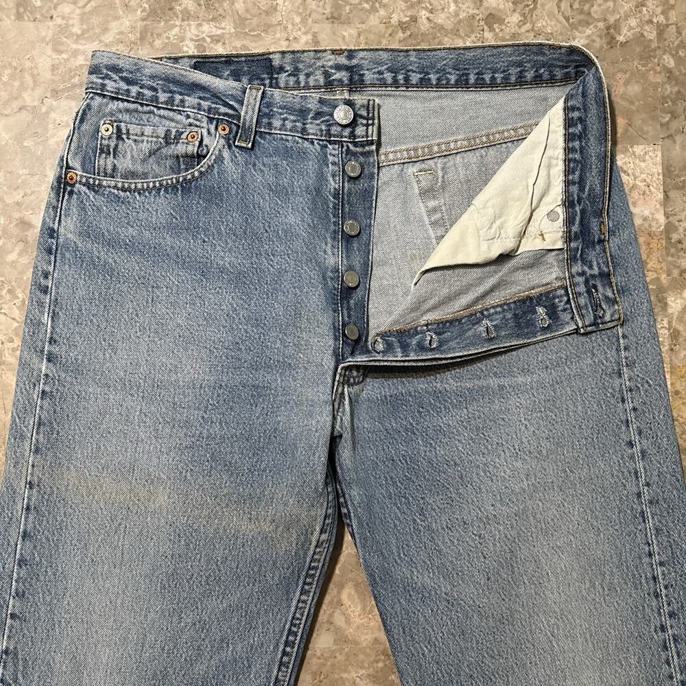 Vintage Levis Jeans Mens 36x30 (fits 34x29) Blue 501 Straight 90s Made in USA